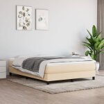 Sommier à ressorts de lit cadre à lattes pour lit adulte crème 140x190 cm tissu fr86170 Sommier à ressorts de lit cadre à lattes pour lit adulte crème 140x190 cm tissu fr86170