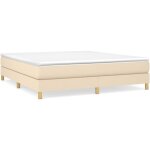 Bonnevie - sommier � ressorts de lit r�sistant et confortable, tapissier � lattes, cr�me 180x200 cm tissu ...