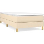 Sommier  ressorts de lit rsistant et confortable, tapissier  lattes, crme 90x190 cm tissu oib6220e ...
