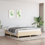 Sommier à ressorts de lit crème 160x200 cm tissu Sommier à ressorts de lit crème 160x200 cm tissu