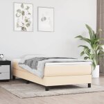 Sommier  ressorts de lit crme 90x190 cm tissu