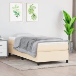 Sommier à ressorts de lit crème 90x200 cm tissu Sommier à ressorts de lit crème 90x200 cm tissu