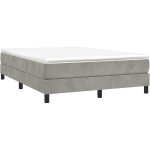 Vidaxl - sommier � ressorts de lit gris clair 140x190 cm velours