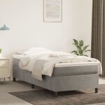 Sommier � ressorts de lit gris clair 90x190 cm velours