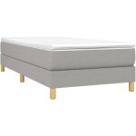 Sommier � ressorts de lit gris clair 90x200 cm tissu