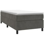 Sommier � ressorts de lit gris fonc� 80x200 cm velours