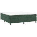 Sommier � ressorts de lit vert fonc� 160x200 cm velours