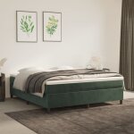 Sommier � ressorts de lit vert fonc� 180x200 cm velours