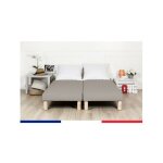 Sommier tapissier gris 90x200x2cm (180x200)fabrication francaise artisanalepieds offerthauteur avec pieds ...