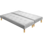 Sommier tapissier 2x80x200cm - beige - m�dium eg�rie