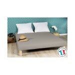 Sommier tapissier gris 160x200fabrication francaise artisanalepieds offerthauteur avec pieds 27cm