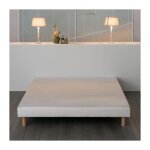 Les tendances - sommier tapissier a lattes 160 x 200 - bois massif blanc + pieds - finlandek rakenne