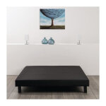 Les tendances - sommier tapissier a lattes 160 x 200 - bois massif noir + pieds - finlandek rakenne