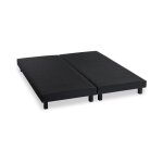 Les tendances - sommiers tapissiers a lattes x 2 - 160 x 200 - bois massif noir + pieds - deko dream ...