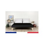 Bysommiflex - sommier tapissier noir 160x200fabrication francaise artisanalepieds offerthauteur avec ...