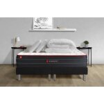 Somness - ensemble matelas sommier boost 200 x 200 cm - couleur : noir avec 2 oreillers et couette