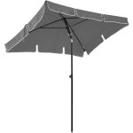 200 x125 cm parasol rectangulaire, uv 50 + , protection solaire, inclinable, toile polyester, sac de ...