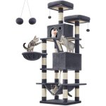 Feandrea - arbre � chat, hauteur 168 cm, avec 13 griffoirs, 2 plate - forme, 2 niches, panier, hamac, ...