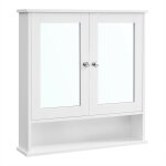 Armoire murale salle de bain, placard de rangement toilettes, avec 2 portes et miroirs, 3 niveaux, tagres ...