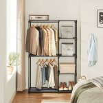 Armoire de rangement, penderie pliable, dressing, armoire mtallique, avec barres de suspension, porte ...
