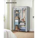 Songmics armoire  vtements, penderie, 1 tringle  vtements, 6 niveaux, tissu non - tiss, cadre mtallique, ...