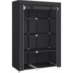Armoire � v�tements, penderie, 2 tringles � v�tements, 6 niveaux, tissu non - tiss�, cadre m�tallique, ...