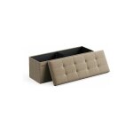 Songmics - banc de rangement, pouf pliable, 38 x 110 x 38 cm, bout de lit, repose - pieds, coffre de ...