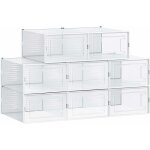 Songmics - boîtes à chaussures, lot de 8, rangement chaussures, pliable, pour pointure jusqu'à 46, transparent ... Songmics - boîtes à chaussures, lot de 8, rangement chaussures, pliable, pour pointure jusqu'à 46, transparent ...