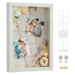 Cadre photo a4 avec 3 fonds, galerie photo avec 4 punaises en bois, cadre photo multiple, cadre ple ...