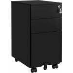 Songmics - caisson de bureau metal, caisson de rangement mobile, avec roulettes et serrure, pour documents ... Songmics - caisson de bureau metal, caisson de rangement mobile, avec roulettes et serrure, pour documents ...