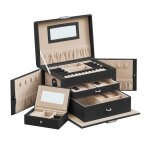 Songmics - calicosy - bote  bijoux 2 tiroirs, 1 compartiment et 2 rabats avec rangements