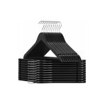 Cintre bois, lot de 20, avec encoches antiglisse, barre antiglisse pour pantalons, crochet pivotant 360, ...