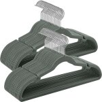 Songmics - cintres en velours, lot de 50, antiglisse, avec encoches, barre pour pantalons, crochet pivotant ...
