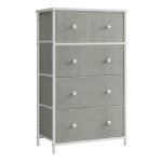 Songmics - commode avec 5 tiroirs en tissu, style industriel, 56 x 30 x 93 cm, meuble de rangement, gris ...