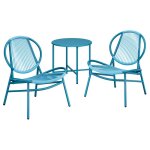Songmics ensemble salon de jardin, 3 pi�ces, chaises acapulco, salon d?ext�rieur, table d?appoint et ...