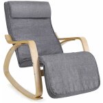 Fauteuil  bascule, rocking chair, avec repose - pied, rglable en 5 niveaux, charge max 150 kg, gris ...