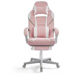 Songmics - fauteuil de bureau, chaise gaming, r�glable, repose - pieds t�lescopique, m�canisme � bascule, ...