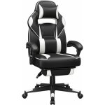 Songmics - fauteuil gamer, chaise gaming, sige de bureau rglable, avec repose - pieds tlescopique, ...