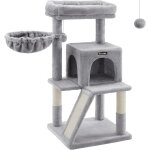 Feandrea - arbre � chat, tour de jeux, grand plate - forme, gris clair pct51w