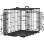 Cage pour chien pliable avec 2 portes, plateau amovible, noir - 107 x 70 x 77, 5 cm - feandrea