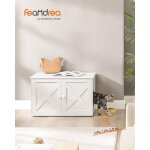 Feandrea - maison de toilette chat, meuble liti�re chat, avec s�parateur amovible, cache - liti�re pour ...