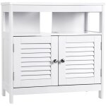Vasagle - calicosy - meuble sous vasque blanc 2 portes 1 niche l60cm