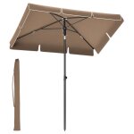 Songmics parasol 200 x 125 cm, protection solaire upf 50 + , inclinable sur 30� dans les 2 sens, hauteur ...