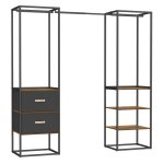 Songmics - penderie, armoire ouverte, placard, porte - v�tements solide avec 1 tringle extensible, 2 ...