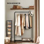Songmics portant � v�tements mobile, portemanteau sur roulettes, penderie, organisateur, en m�tal, avec ...