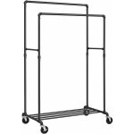 Portant à vêtements à roulettes, porte - manteaux, penderie, charge 110 kg, avec double tringle et Étagère ... Portant à vêtements à roulettes, porte - manteaux, penderie, charge 110 kg, avec double tringle et Étagère ...