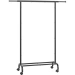 Songmics - porte - manteau  roulettes, portant  vtements extensible en mtal, avec tagre de rangement ...