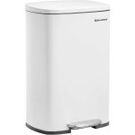 Songmics - poubelle cuisine 50l, poubelle bureau, fermeture en douceur, avec pdale, en acier, seau intrieur, ...