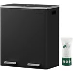Songmics - poubelle de cuisine tri slectif ltb60bk - noir - 2 x 30l - 2 seaux en plastique - 15 sacs ...