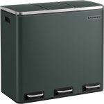 Songmics - poubelle cuisine, 3 x 18l, poubelle de tri, 3 compartiments, déchets, compost, couvercles ... Songmics - poubelle cuisine, 3 x 18l, poubelle de tri, 3 compartiments, déchets, compost, couvercles ...